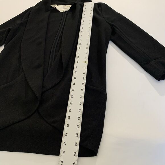 Aritzia Wilfred Chevalier Blazer Jacket Women M Black Drape Open Front Chic Work - Picture 10 of 13